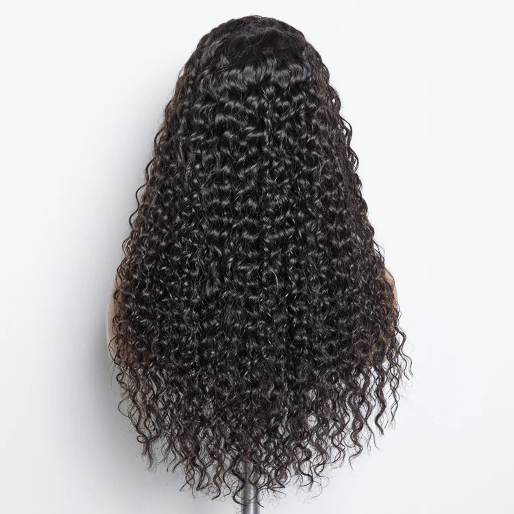 16-24 Inch Glueless 3D Cap Pre-Bleached Water Wave 13x4 Transparent Lace Front Wig 150% Density