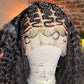 18 Inches Deep Curly with Special Braids 13x6 Lace Frontal Wigs 250% Density-100% Human