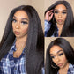 16-20 Inches 13x4 & 5x5 4C Edges | Kinky Edges Kinky Straight HD Glueless Mid Part Long Lace Closure Wig-100% Human Hair