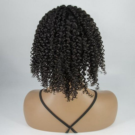 12-18 Inch Grab-N-Go Headband Wigs #1B 100%  Kinky Curly Virgin Human Hair