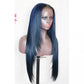 13x4 Layered Dark Blue Straight Frontal Wig 200% Density