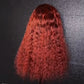 18 Inch 13”x4” 3D Lace Front Deep Curly Orange Wig Full 200% Density