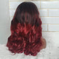 20 Inch 5”x5” Lace Body Wavy 1B/Burgundy# 200% Density Wig