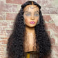 24/26/28 Inches 13x6 Half Water Wave Pre Braids Lace Front Wig 200% Density-100% Human Hair