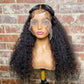 24/26/28 Inches 13x6 Half Water Wave Pre Braids Lace Front Wig 200% Density-100% Human Hair