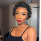 8 inch Short Curly Pixie Cut 13"x4" Frontal Lace Wig Pre-Bleached Knots Brazilian Human Virgin Hair 150% Density