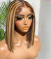 12 Inch 13"x4" Frontal Lace Wig #P4/27 Straight 150% Density Brazilian Virgin Hair