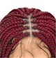 Knotless Box Braided Lace Wig Medium Braids 100% Handmade 99J