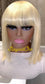 Blonde 613 Straight Remy Hair Bob Wig With Bang
