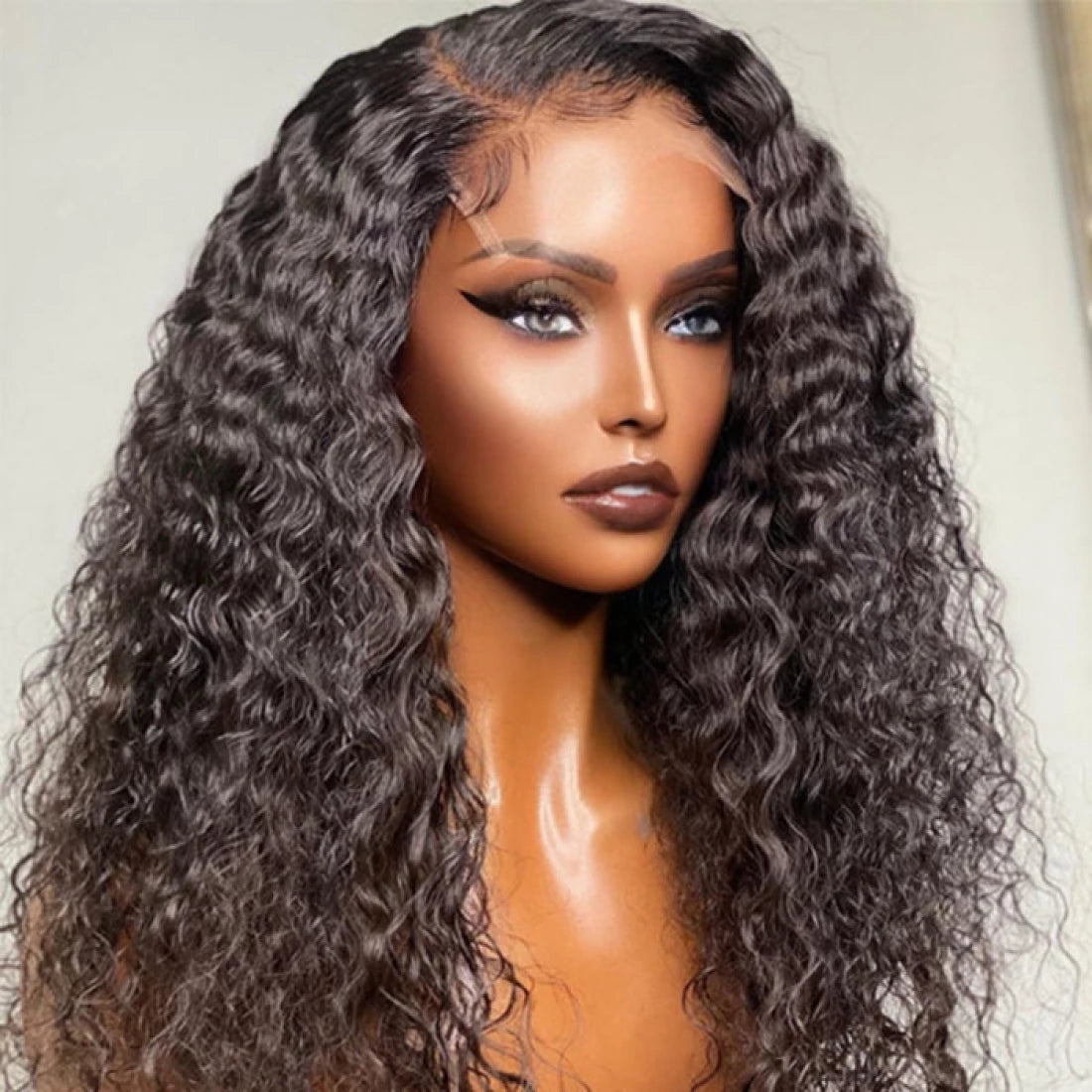 20 Inch 5"x5" HD Glueless Closure Jerry Curly #1B 180% Density Brazilian Virgin Hair